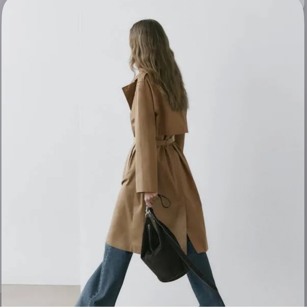 Massimo Dutti Women's Cotton Trench Coat, Large